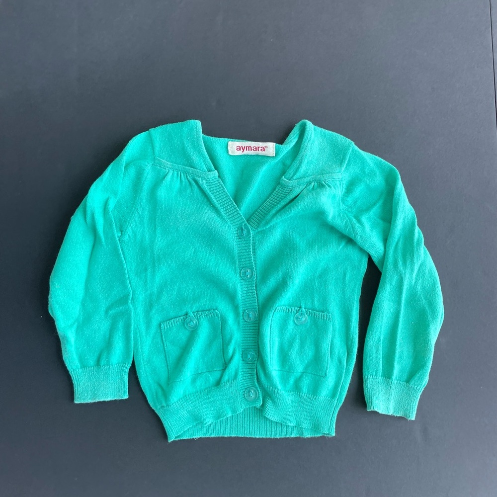 Aymara Green Cardigan 100%Peruvian cotton